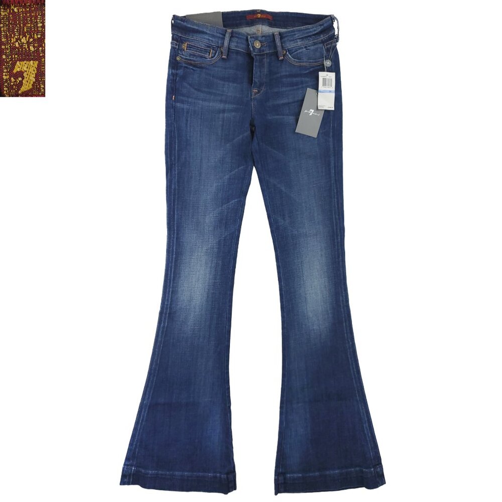 7 For All Mankind Jeans Jiselle Phenomenal Flare USA Women's "25" 28x34 NWT - Picture 1 of 12